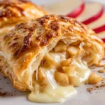 Apple Pie Brie Bomb served with a crispy pastry shell and warm apple filling