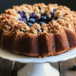 Delicious Blueberry Crumble Coffee Cake fresh out of the oven