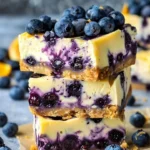 Blueberry orange cheesecake bites dessert on a plate