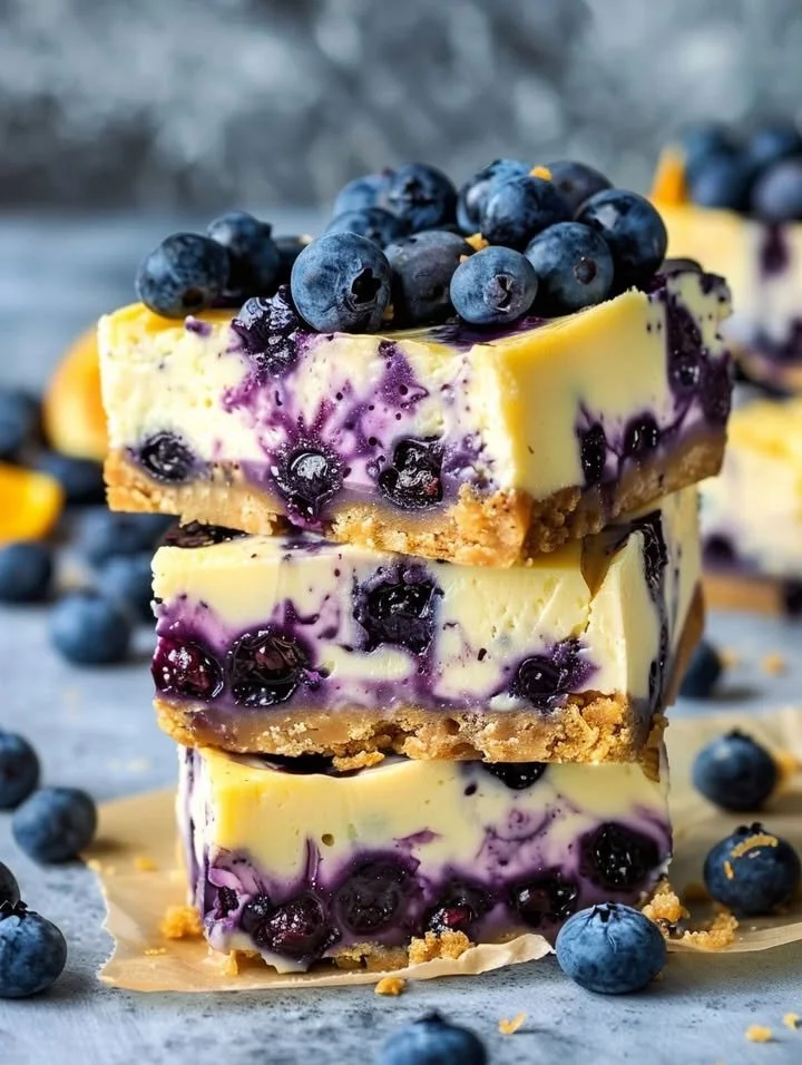 Blueberry orange cheesecake bites dessert on a plate