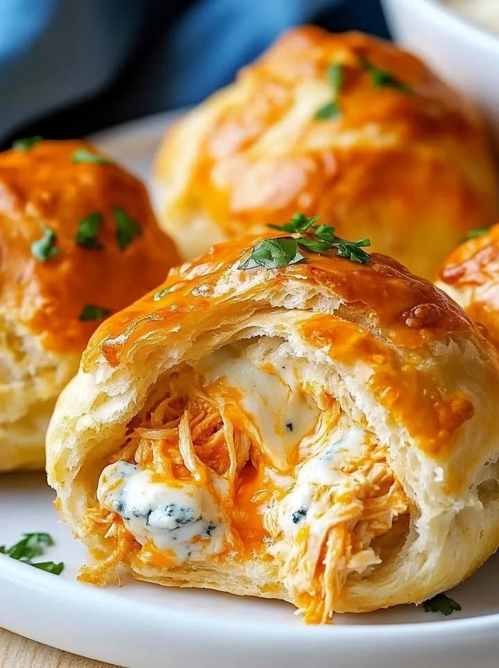 Delicious Buffalo Chicken Bombs served with dipping sauce.