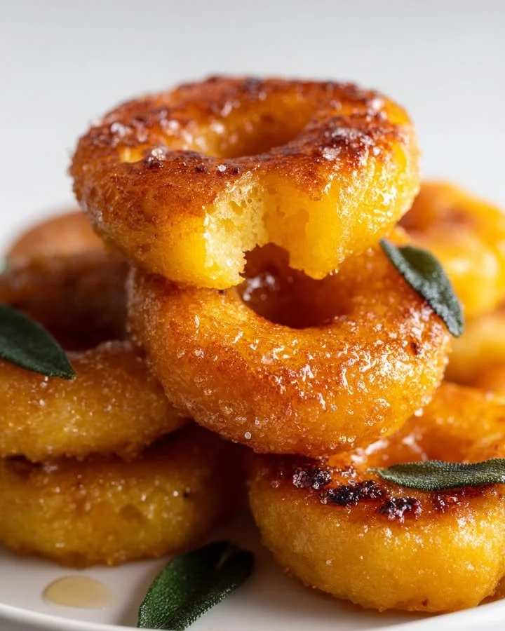 Butternut gnocchi donuts coated in brown butter sage sugar