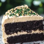 Chocolate Guinness Cake topped with creamy Baileys Buttercream frosting