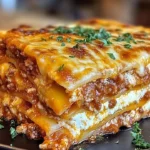 Deliciously layered classic beef lasagna with rich meat sauce and cheese