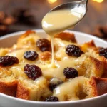 Delicious classic New Orleans bread pudding served in a bowl