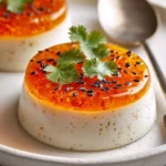 Coconut Firebomb Elegance cocktail garnished with tropical fruits.