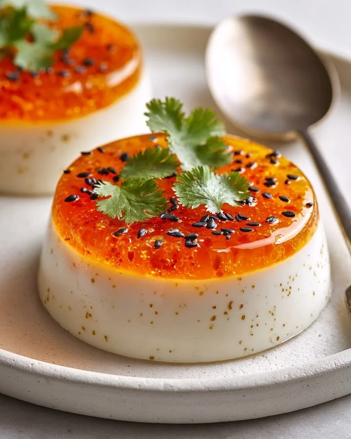 Coconut Firebomb Elegance cocktail garnished with tropical fruits.