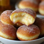 Condensed Milk and Cinnamon Doughnut Puffs served on a platter