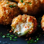 Crab and cream cheese jalapeño poppers ready to serve