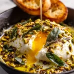 Cracked Pistachio Burrata Skillet with creamy burrata and roasted pistachios