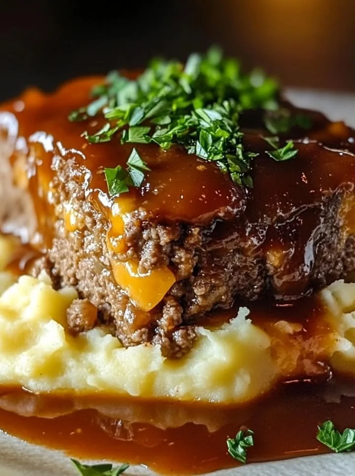 Delicious Cracker Barrel meatloaf served with sides