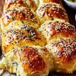 Delicious cream cheese and chive rolls served on a platter.