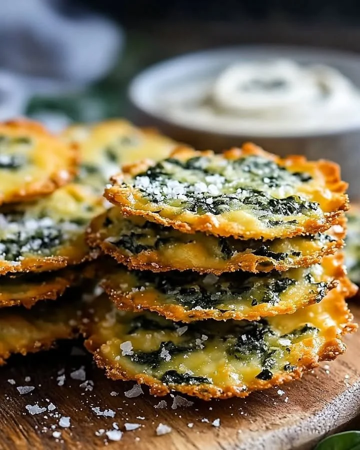 Crispy spinach and cheese bites served on a plate
