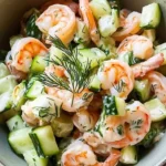 Fresh Cucumber Shrimp Salad with vibrant vegetables and dressing