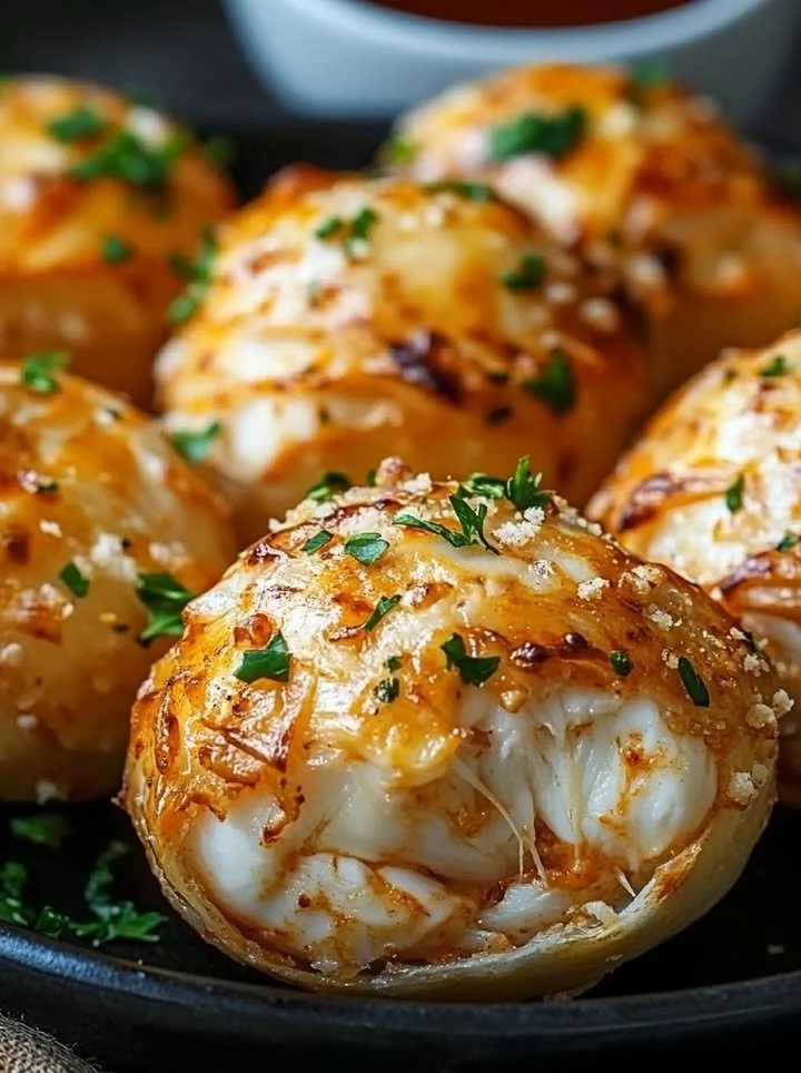 Delicious homemade crab bombs served on a platter