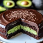 Delicious Flaxseed Chocolate Avocado Cake topped with avocado frosting
