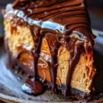 Heavenly Chocolate Peanut Butter Ooey Gooey Cake with rich frosting
