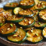 Delicious honey-lemon zucchini dish garnished with fresh herbs