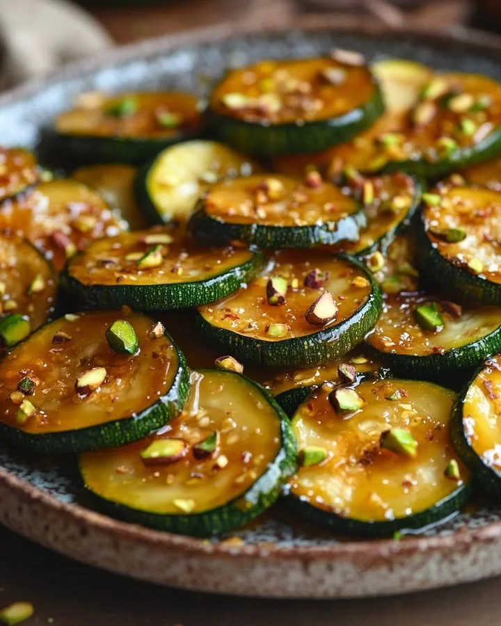Delicious honey-lemon zucchini dish garnished with fresh herbs