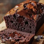 Delicious Hot Fudge Brownie Bread with chocolate drizzle