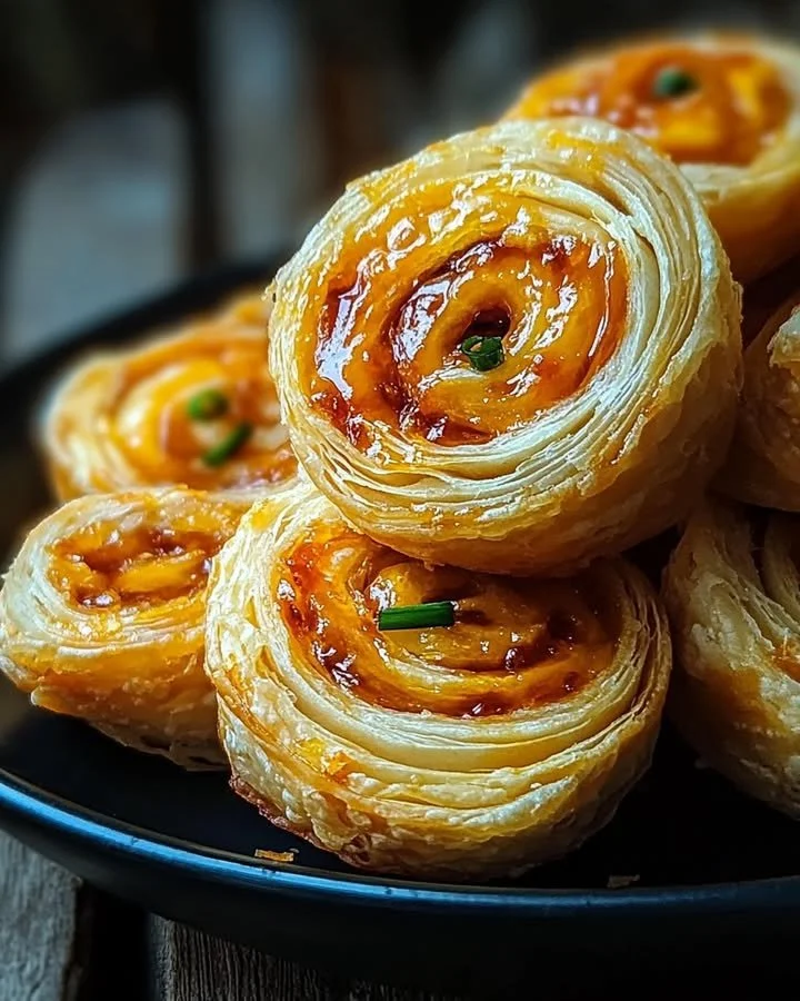 Delicious pepper jelly pinwheels served on a platter
