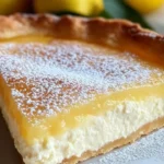 Slice of Italian Ricotta Pie with a sweet twist, topped with fruit and nuts.