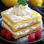 Limoncello Custard Thousand Leaves dessert with layers and lemon zest
