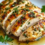 Juicy melt-in-your-mouth chicken breast served on a plate