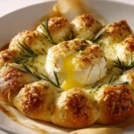 Molten Camembert Focaccia Ring with gooey cheese and crusty bread