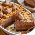 Delicious no-bake chocolate cheesecake ice cream served in a bowl