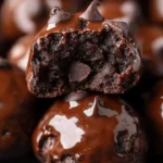 No-Bake Cottage Cheese Brownie Batter Protein Bites on a plate