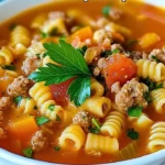 Bowl of delicious Pasta and Beans Soup, rich in flavor and nutrition.