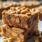 Delicious homemade peanut butter cookie bars on a cooling rack