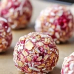 Raspberry Almond Energy Bites - a healthy snack full of flavor and energy