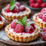 Raspberry Goat Cheese Tarts with fresh ingredients