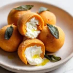 Savory mochi filled with goat cheese and sage, a delicious appetizer recipe.