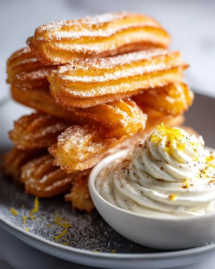 Savory Parmesan churros served with whipped burrata dip for a unique appetizer