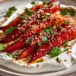 Sweet Heat Carrots glazed with Gochujang, showcasing vibrant colors and a spicy-sweet finish.