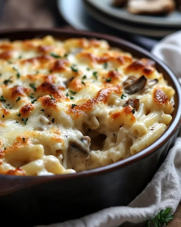 Bowl of Taylor's Cozy Era Casserole, a delicious comfort food dish.