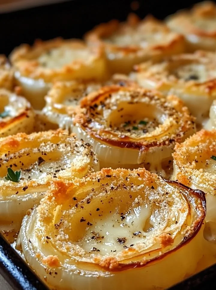 Cheesy creamy Tennessee onions baked to perfection