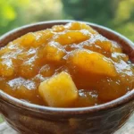 Tropical banana jam with a boozy twist in a jar