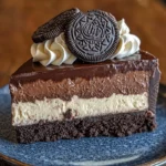 Ultimate triple chocolate cheesecake with a crunchy Oreo base