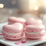 Valentine's heart-shaped macarons in romantic colors for the perfect gift