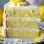 Delicious Velvet Lemon Cream Layer Cake with creamy lemon filling and vibrant layers.
