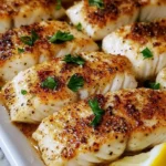Zesty Lemon Butter Fish Fillet garnished with lemon slices and herbs